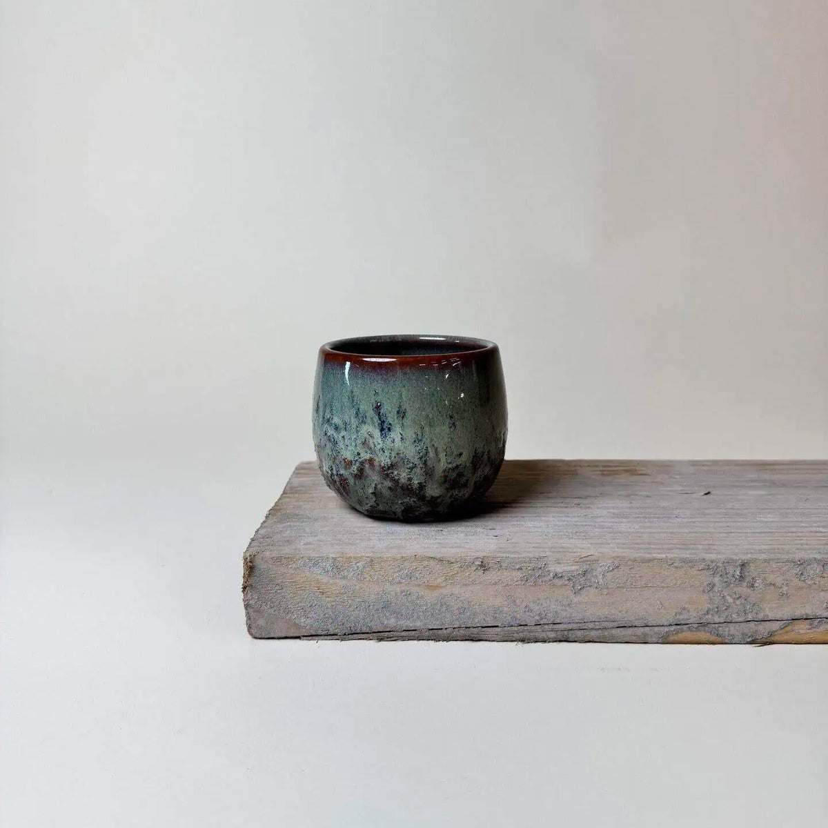 Cache-pot céramique Hedna bleu vert