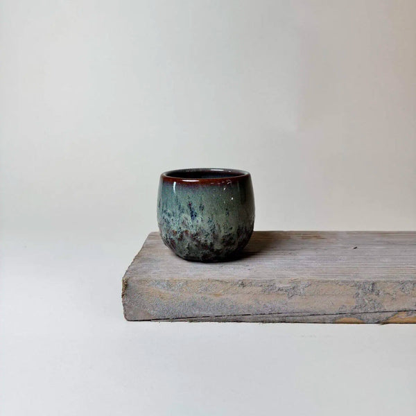 Cache-pot céramique Hedna bleu vert