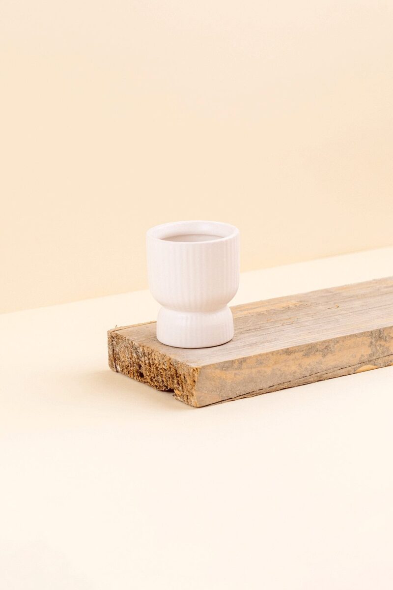 Cache-pot céramique Tania blanc