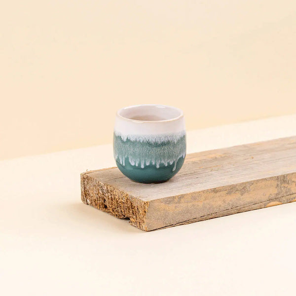 Cache-pot céramique Wavy turquoise
