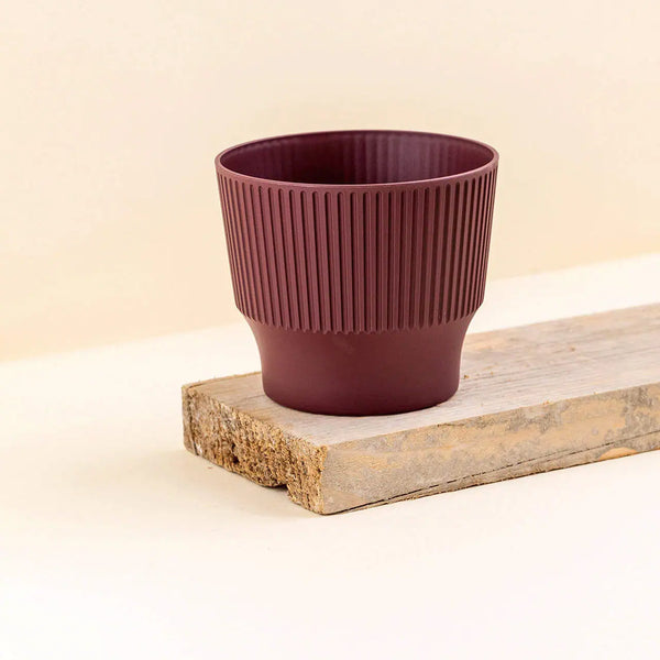 Cache-pot plastique recyclé Mini plum bordeaux