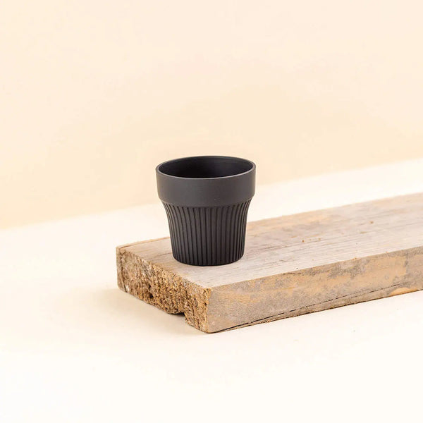 Cache-pot plastique recyclé Tiny ash anthracite